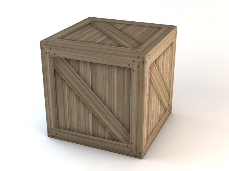 3 Wooden Crates Low-poly 3D model_3