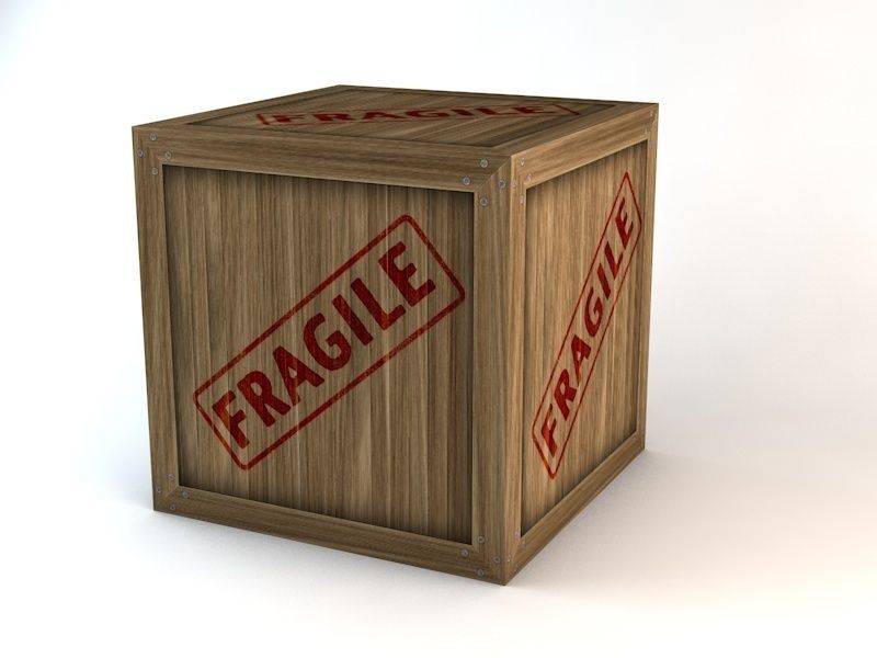 Fragile Wooden Crates Pack Low-poly 3D model_1
