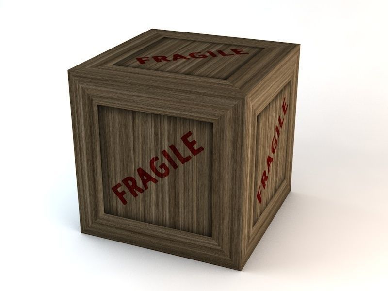 Fragile Wooden Crates Pack Low-poly 3D model_6