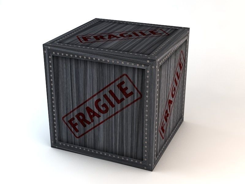 Fragile Wooden Crates Pack Low-poly 3D model_2