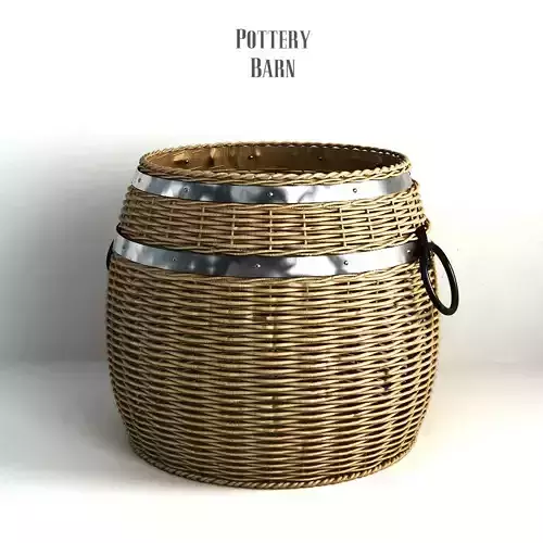 Pottery barn Cask Lidded Basket