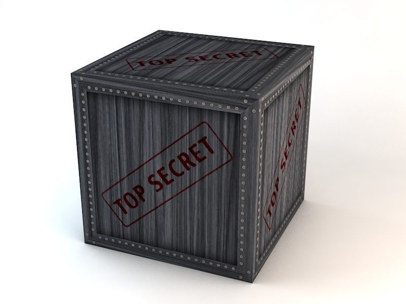 Top Secret Wooden Crates Pack Low-poly 3D model_4