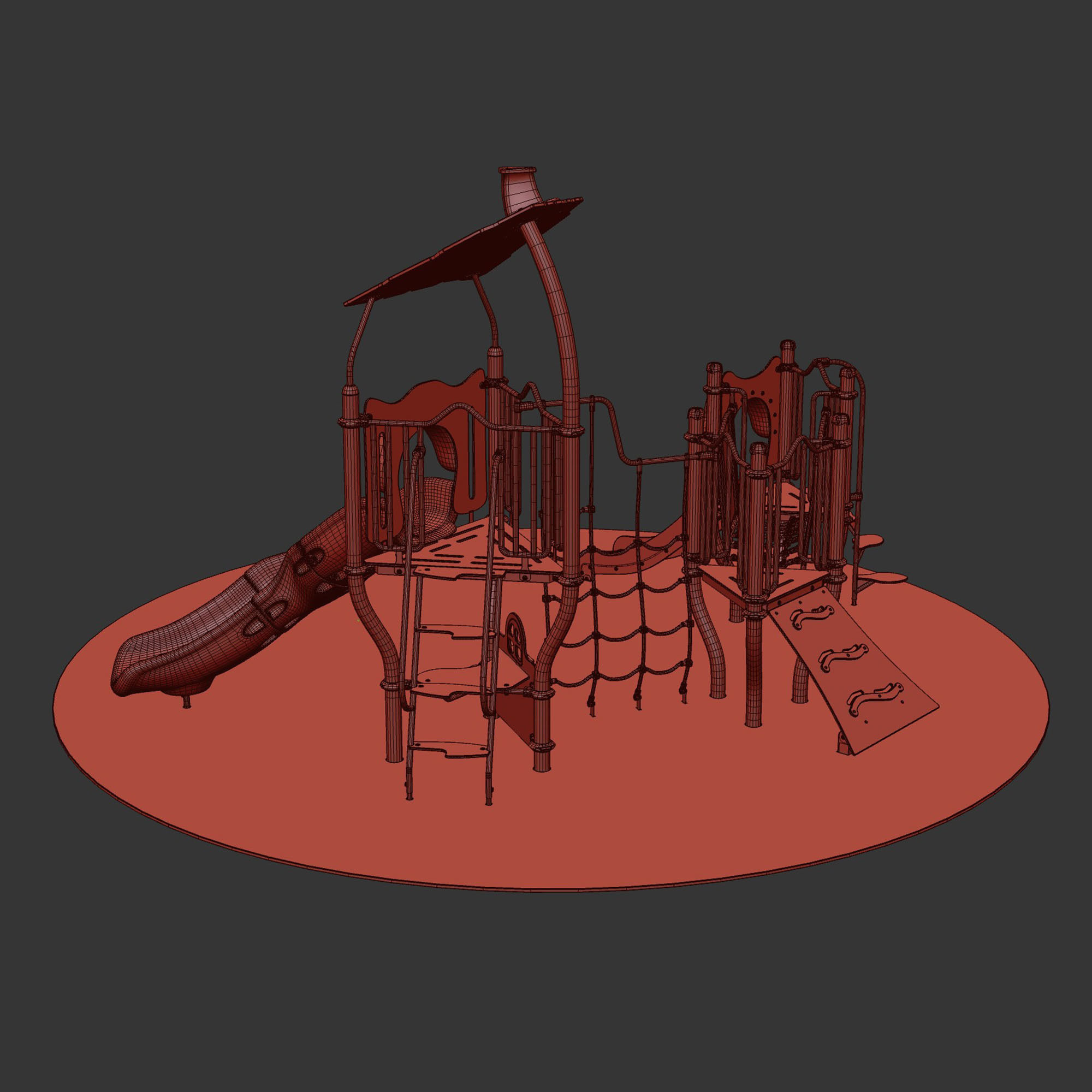 kids playground PICCOLO 3 FORESTIC JPX-0017 3D model_7