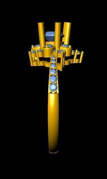 DiamondRing engagement ring with stones 3D print model_2