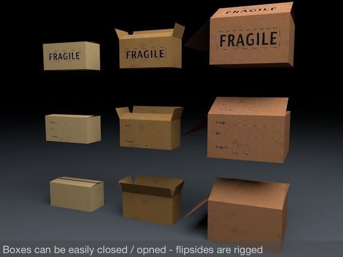 Cardboard Boxes Mega Pack Low-poly 3D model