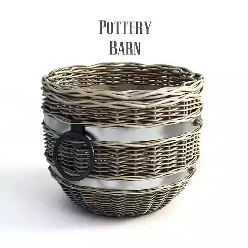 Pottery barn Cask Round Basket