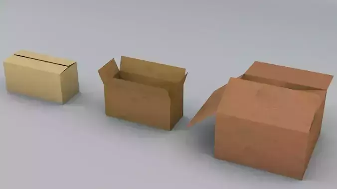 3 Plain Cardboard Boxes