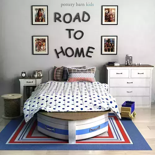 Pottery barn Speedboat Bed Trundle 3D model