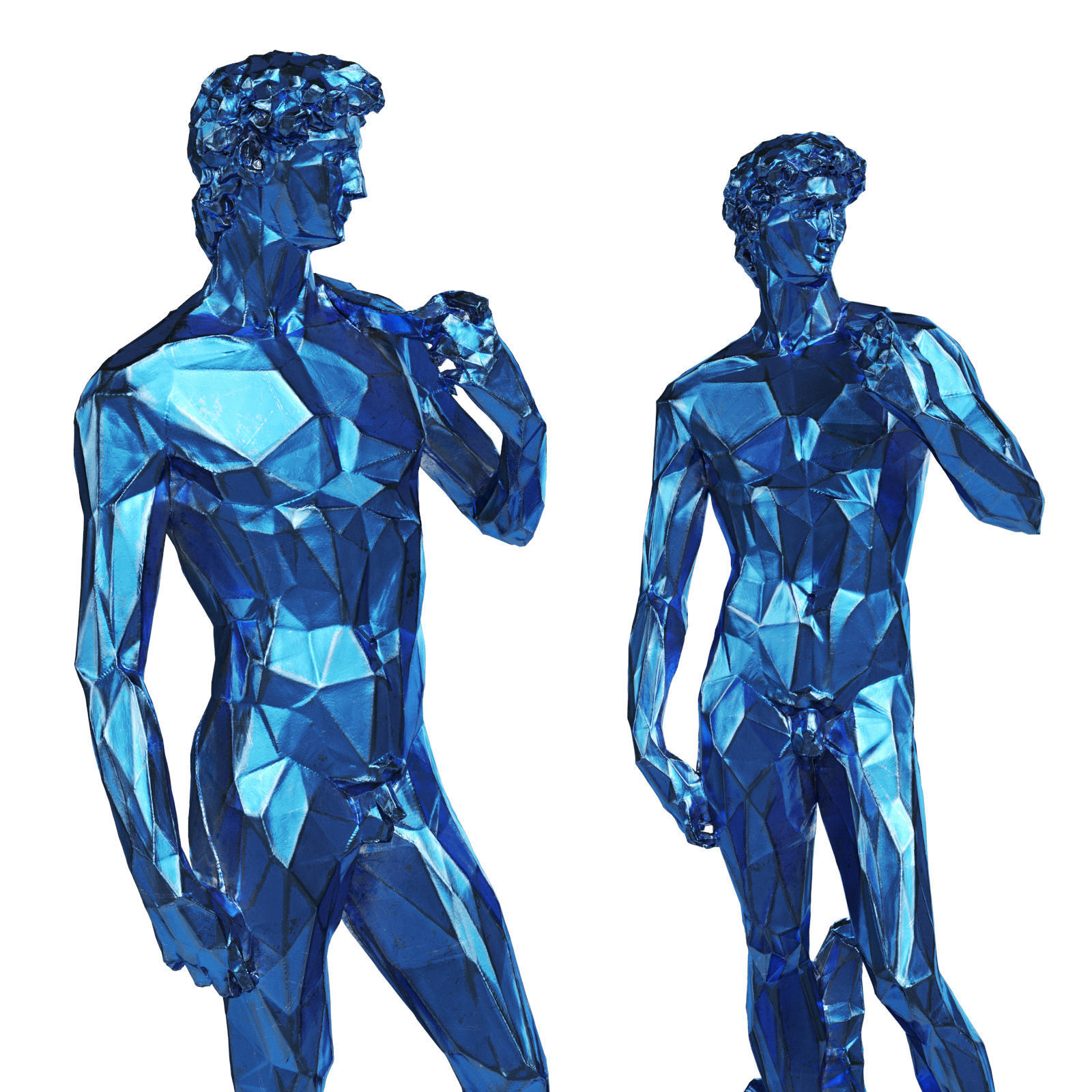 David Michelangelo Tall edges sculpture Blue 3D model_1