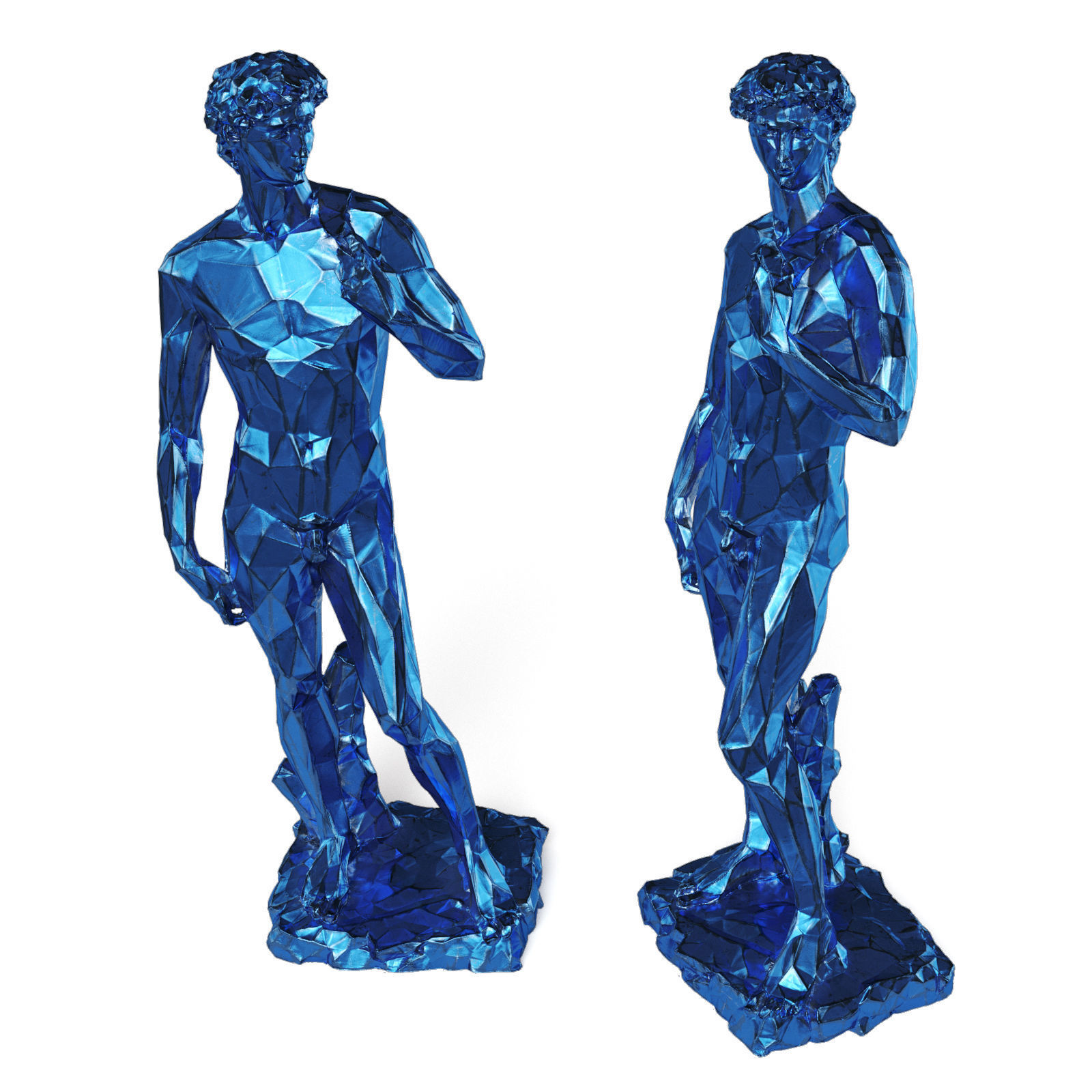 David Michelangelo Tall edges sculpture Blue 3D model_3