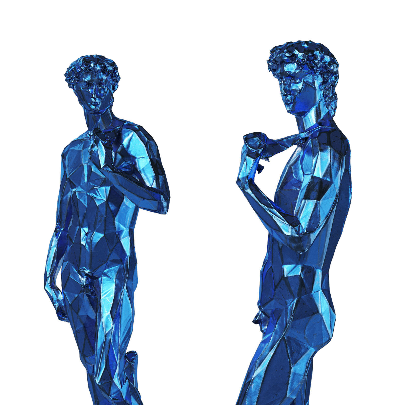 David Michelangelo Tall edges sculpture Blue 3D model_2