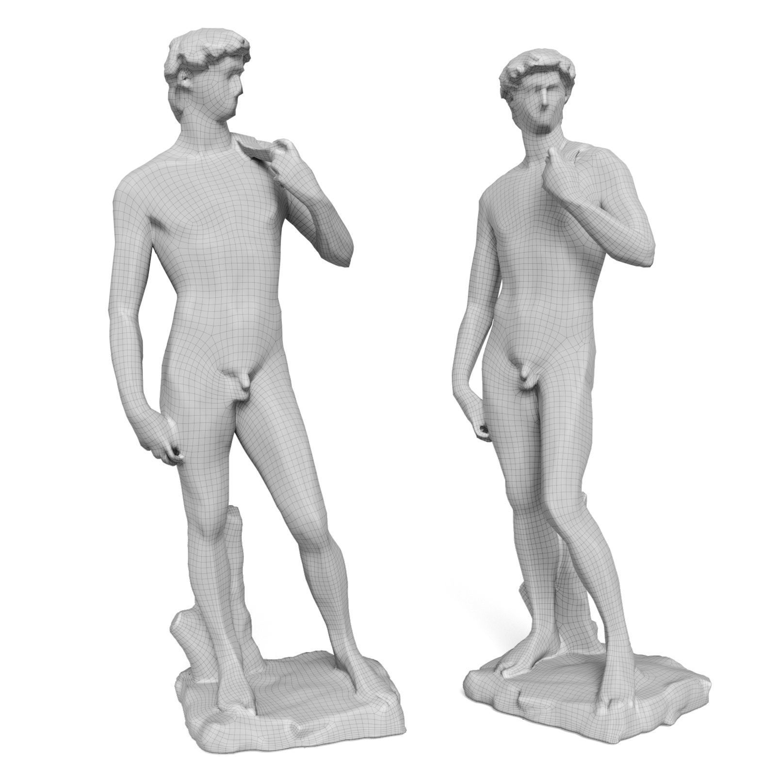 David Michelangelo Tall edges sculpture Blue 3D model_4