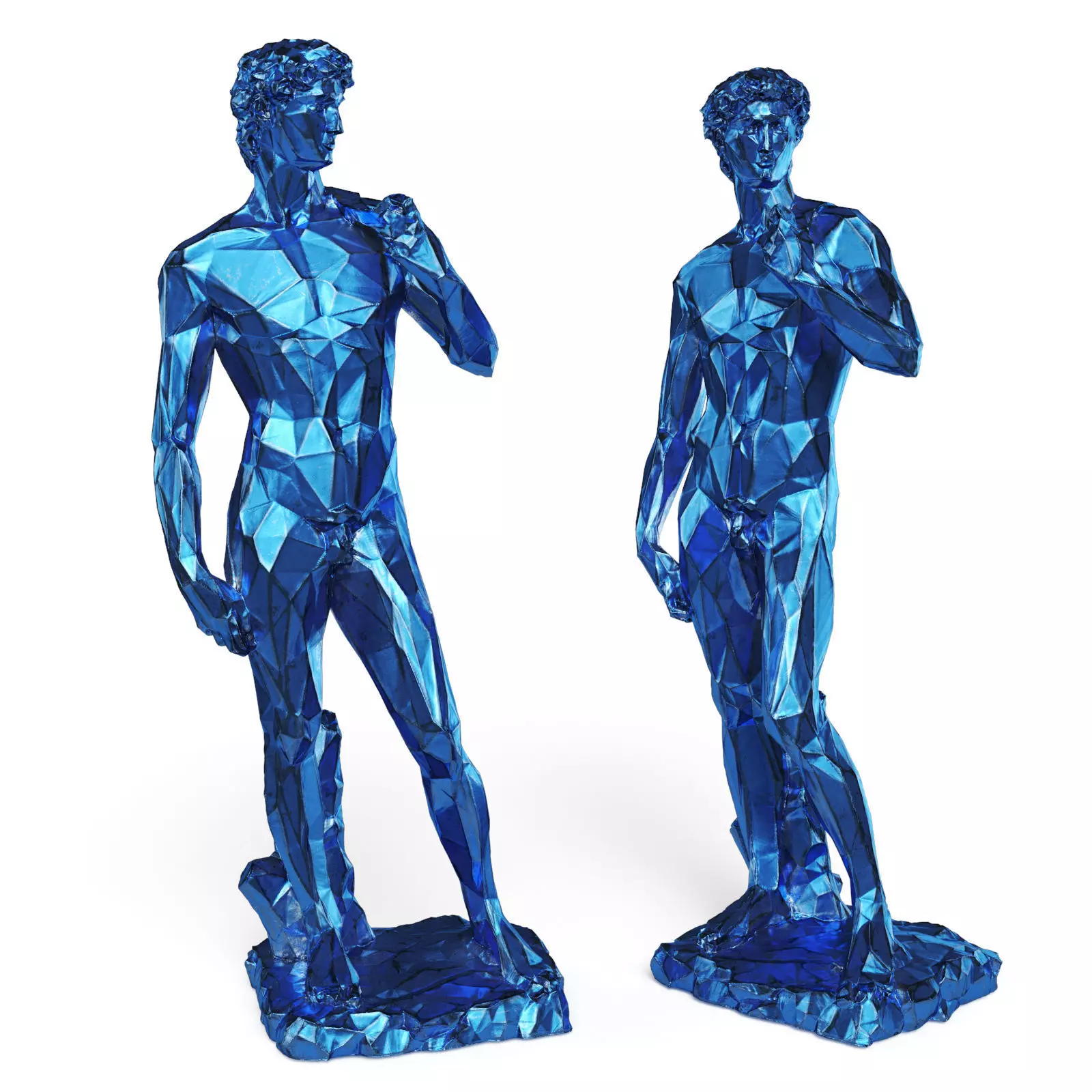 David Michelangelo Tall edges sculpture Blue 3D model_0