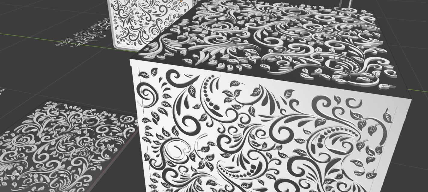 Engraved Wood Decorations CHEAPER KITBASH SET 3D model_8