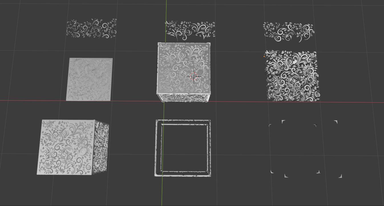 Engraved Wood Decorations CHEAPER KITBASH SET 3D model_14