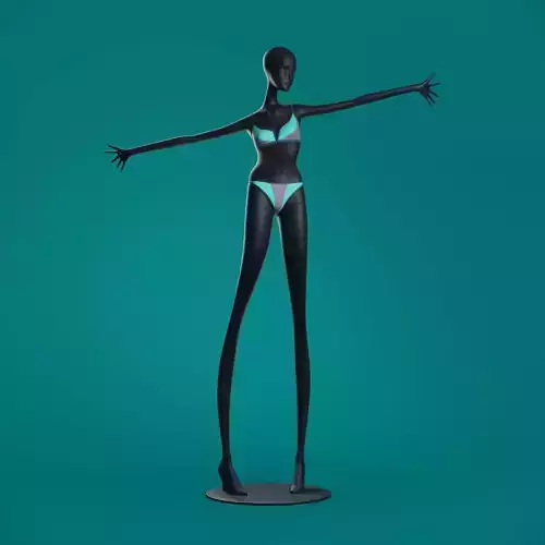 Woman Swimsuit VS V-splice Bralette blue 3D model