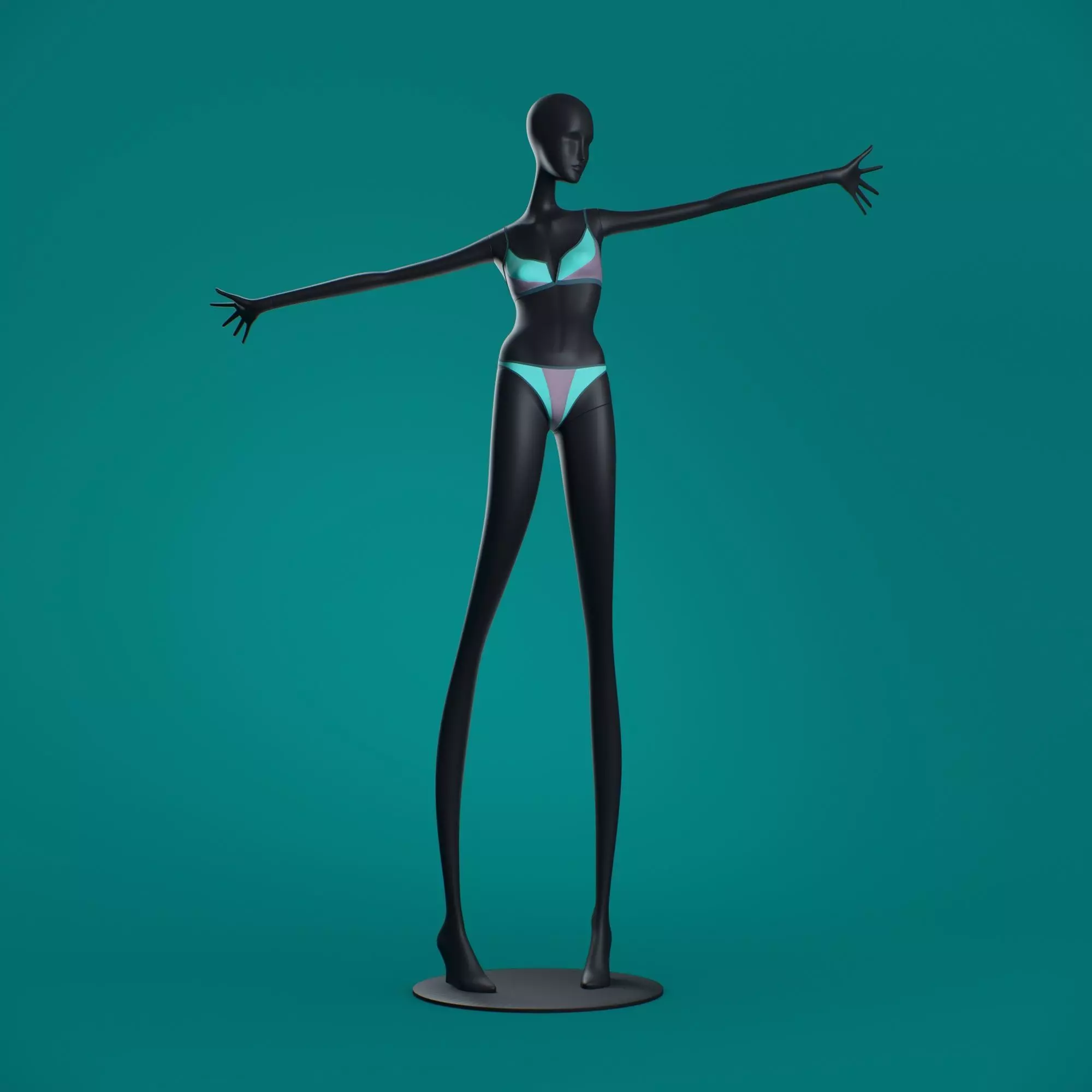 Woman Swimsuit VS V-splice Bralette blue 3D model