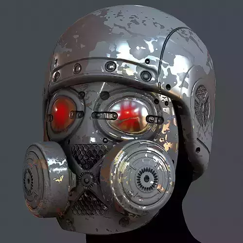 Gas mask helmet 3d model scifi Low-poly