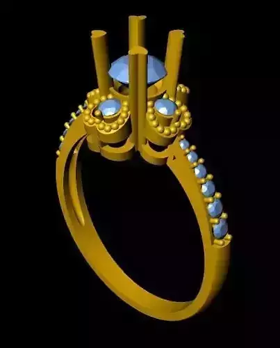 DiamondRing gold engagement ring with stones