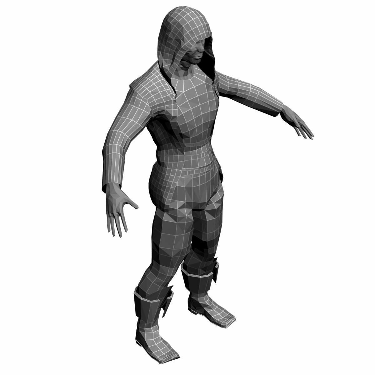 3D model Low Poly Base Mesh Monah 3 VR / AR / low-poly | CGTrader