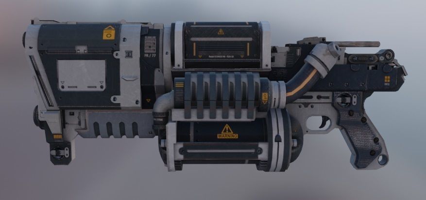 Futuristic Sci Fi GUN AXIS Low-poly 3D model_2