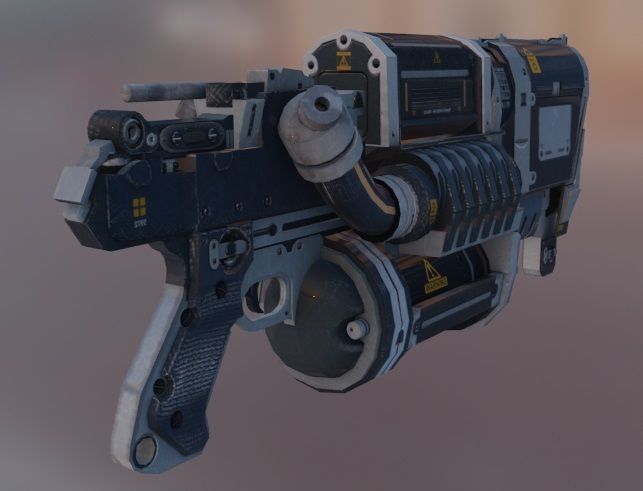 Futuristic Sci Fi GUN AXIS Low-poly 3D model_3