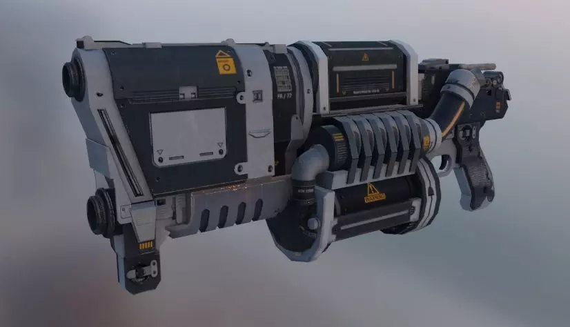Futuristic Sci Fi GUN AXIS Low-poly 3D model_0