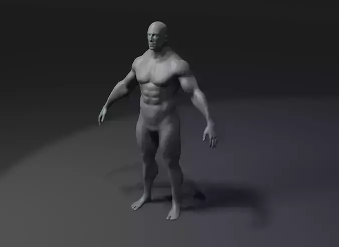Superhero Male Body Base Mesh 3D Model 20k Polygons Low-poly 3D model