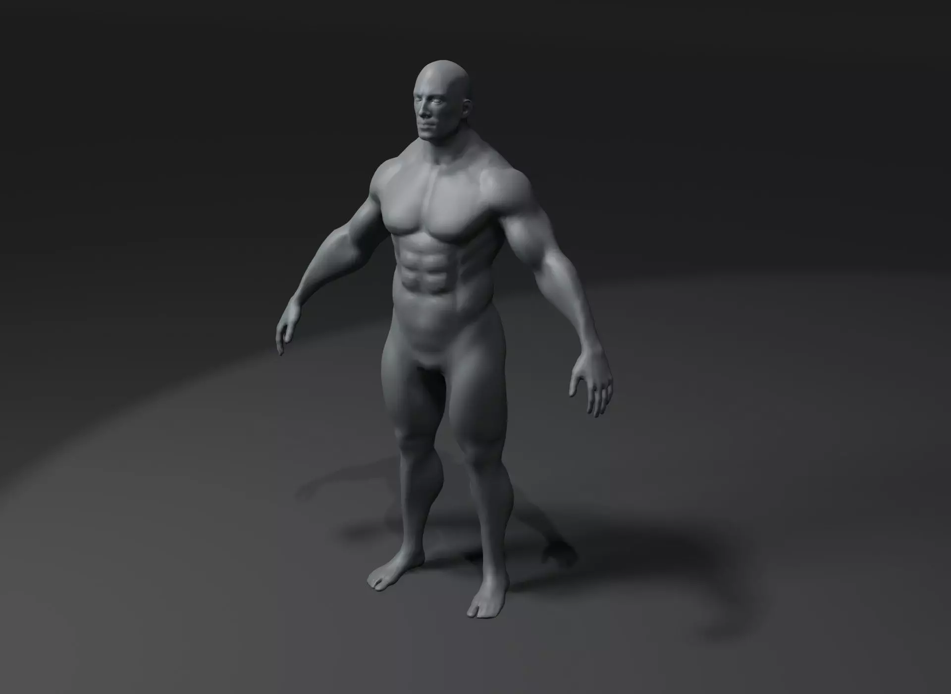 Superhero Male Body Base Mesh 3D Model 20k Polygons Low-poly 3D model_0