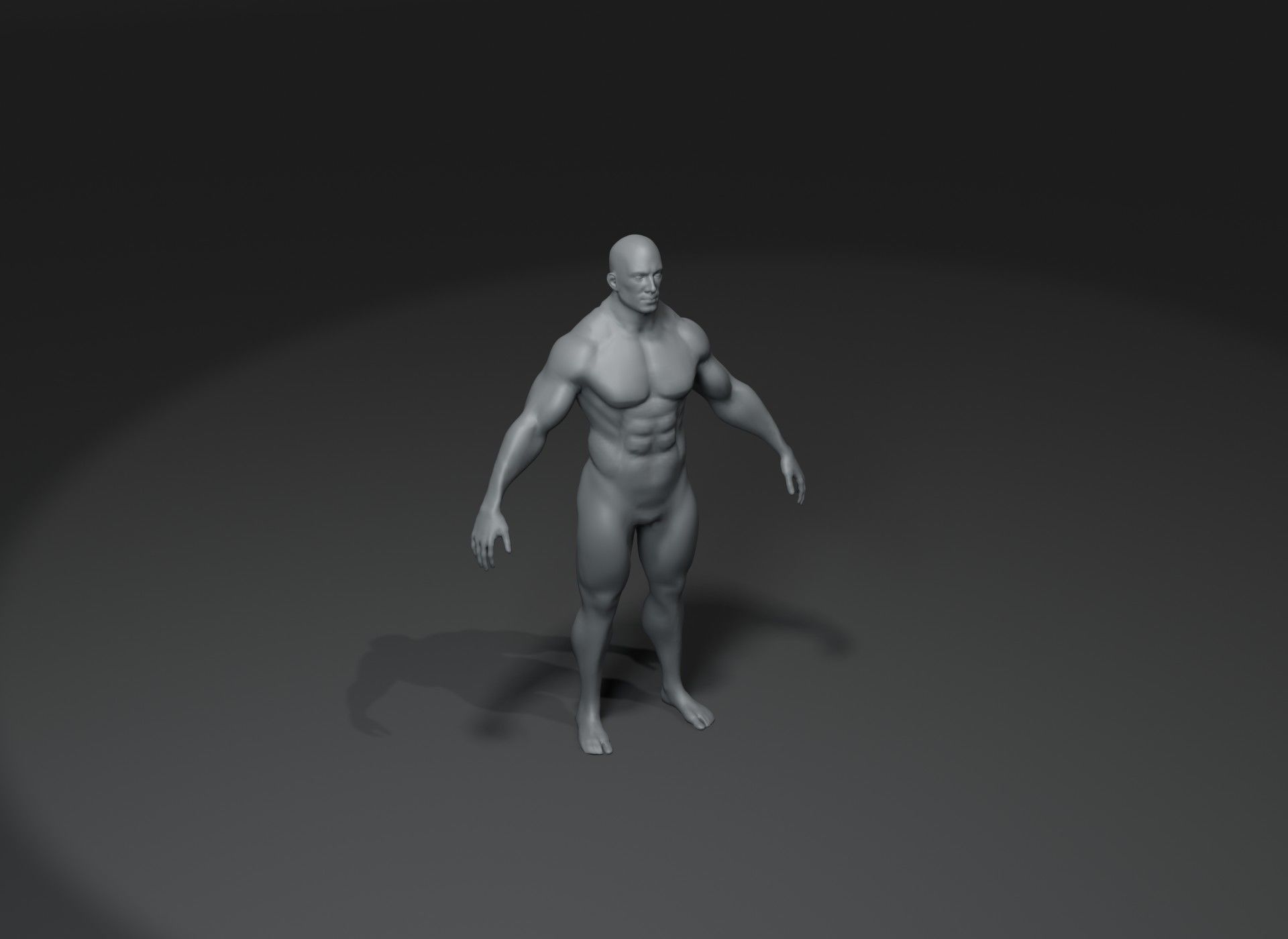 Superhero Male Body Base Mesh 3D Model 20k Polygons Low-poly 3D model_12