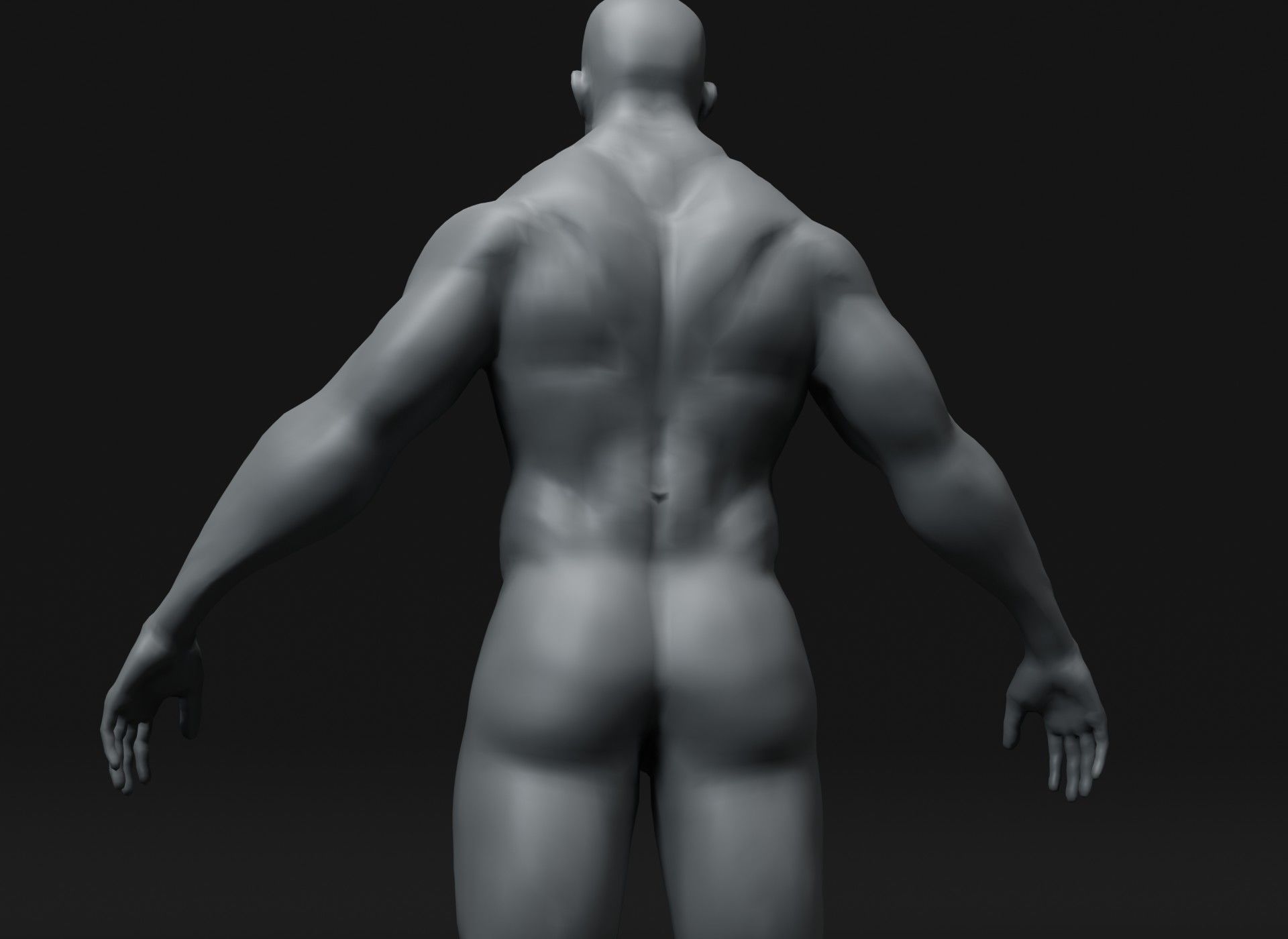Superhero Male Body Base Mesh 3D Model 20k Polygons Low-poly 3D model_19