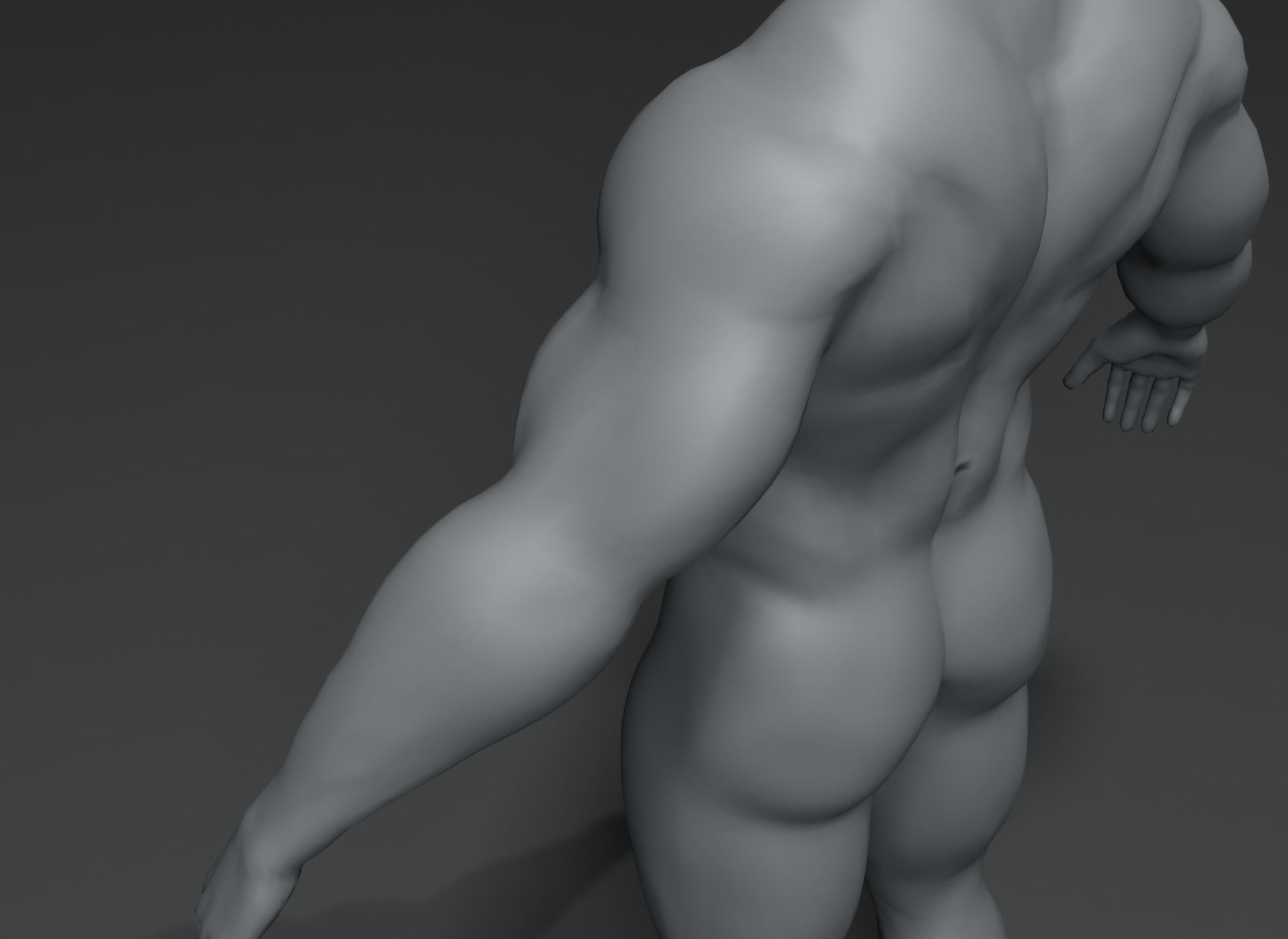 Superhero Male Body Base Mesh 3D Model 20k Polygons Low-poly 3D model_3