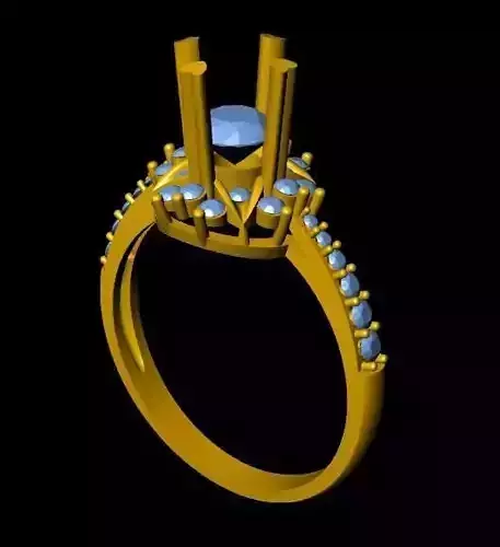 DiamondRing gold engagement ring with stones