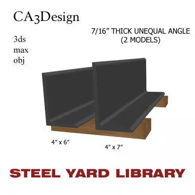 7 16in Thick Unequal Angle 3D model