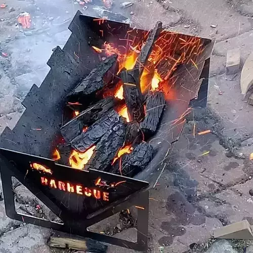 Barbecue Dxf And Step format  Portable grill fire pit