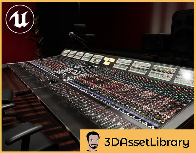 Mixing Desk Vol 1 For Unreal Low-poly 3D model