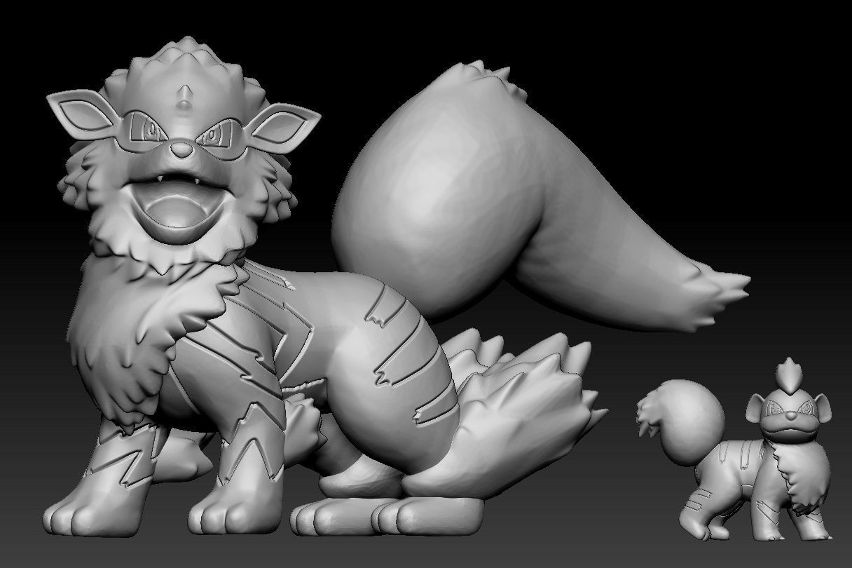 Pokemon Growlithe Arcanine 3D print model_1