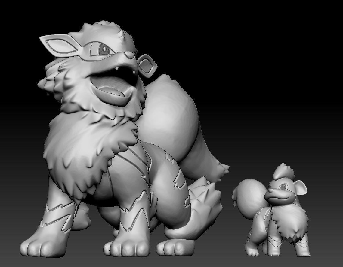 Pokemon Growlithe Arcanine 3D print model_2