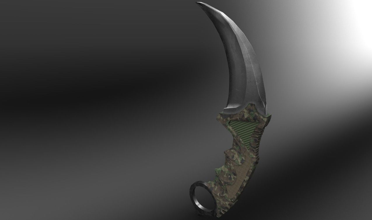 Karambit Knife Military Style GR Low-Poly Low-poly 3D model_4