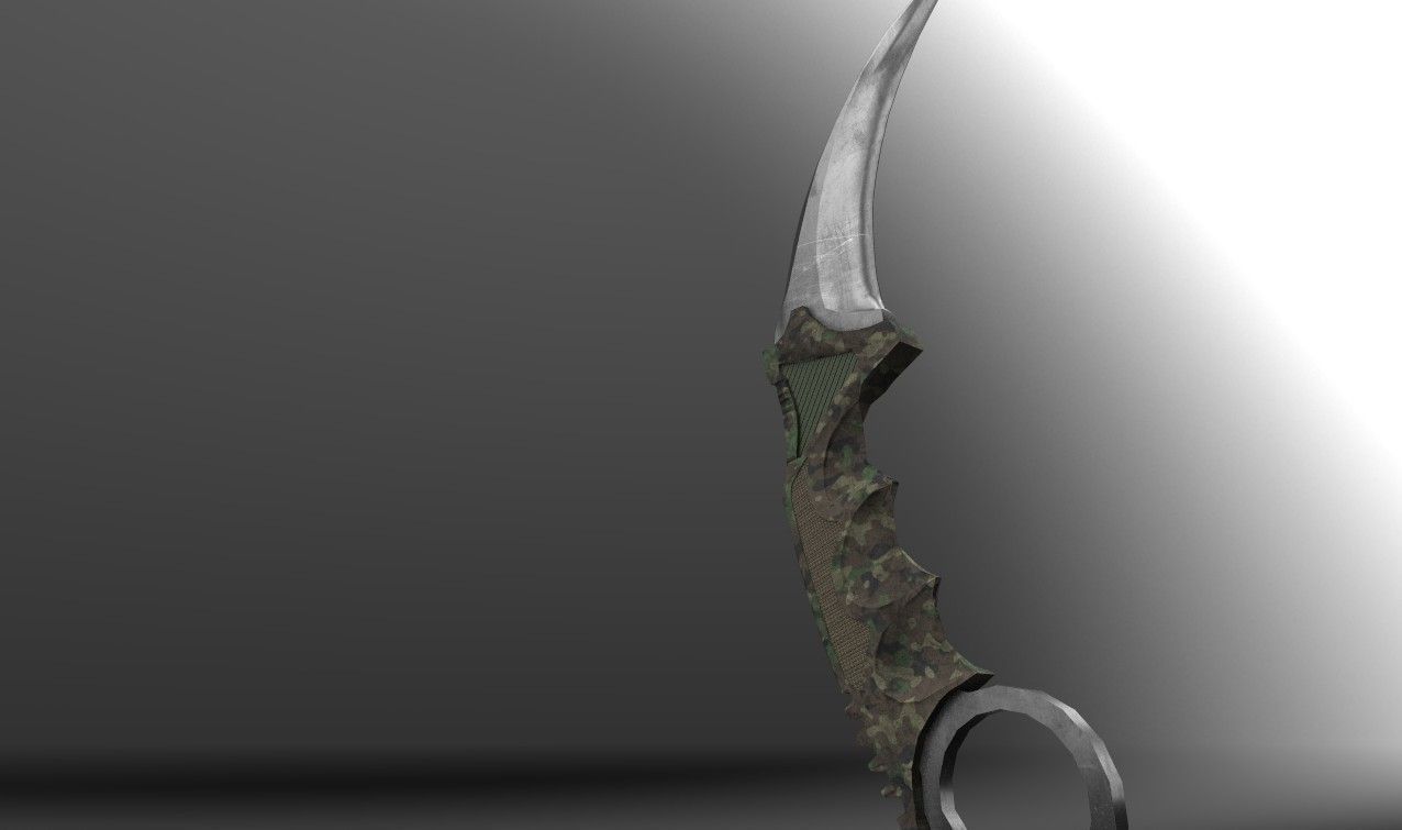 Karambit Knife Military Style GR Low-Poly Low-poly 3D model_2