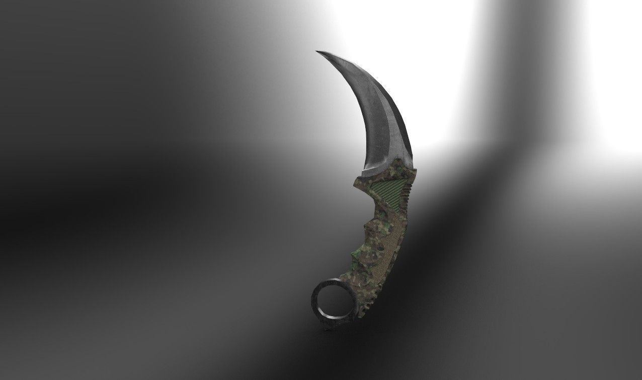 Karambit Knife Military Style GR Low-Poly Low-poly 3D model_3
