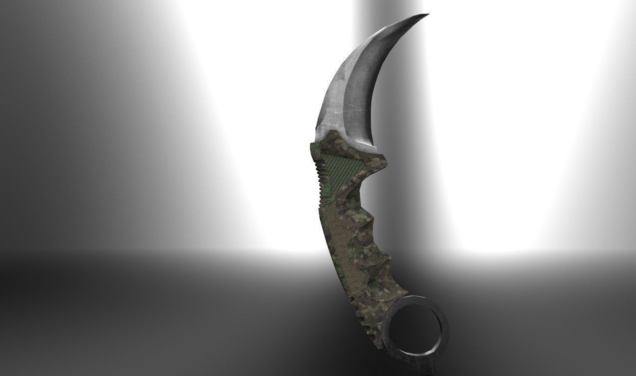 Karambit Knife Military Style GR Low-Poly Low-poly 3D model_5