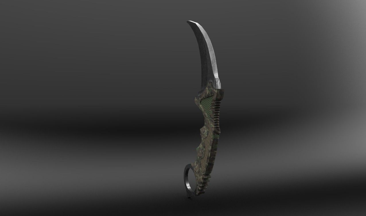 Karambit Knife Military Style GR Low-Poly Low-poly 3D model_1