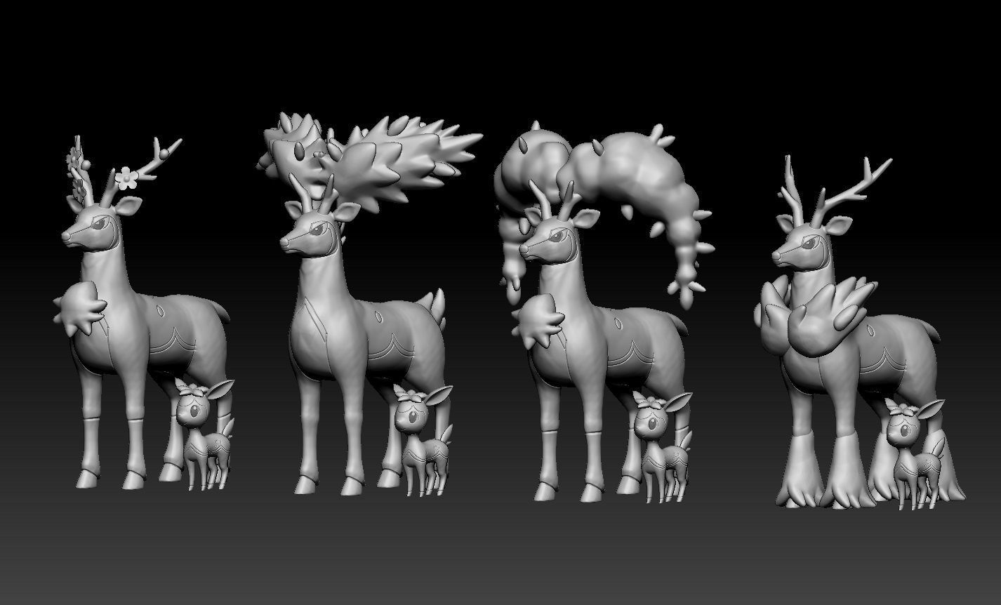 Pokemon Deerling Sawsbuck 3D print model_1
