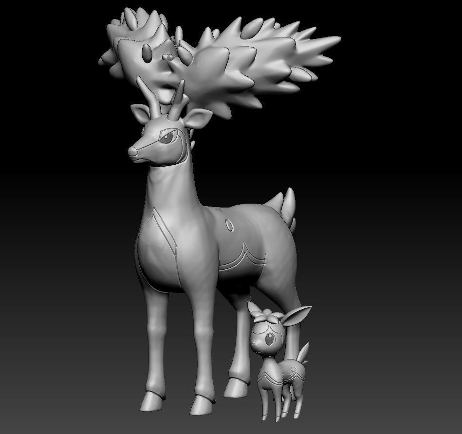 Pokemon Deerling Sawsbuck 3D print model_3