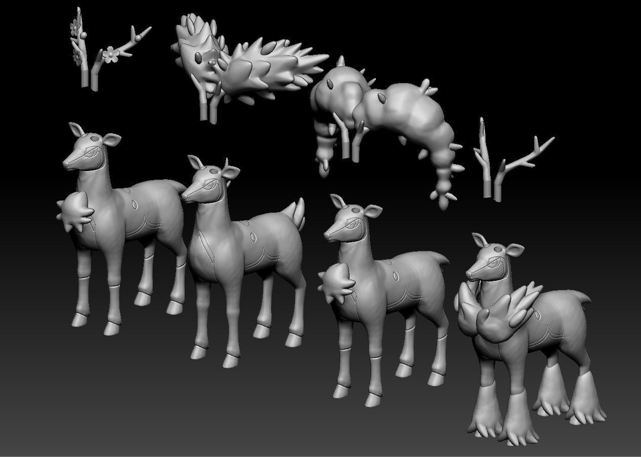 Pokemon Deerling Sawsbuck 3D print model_7