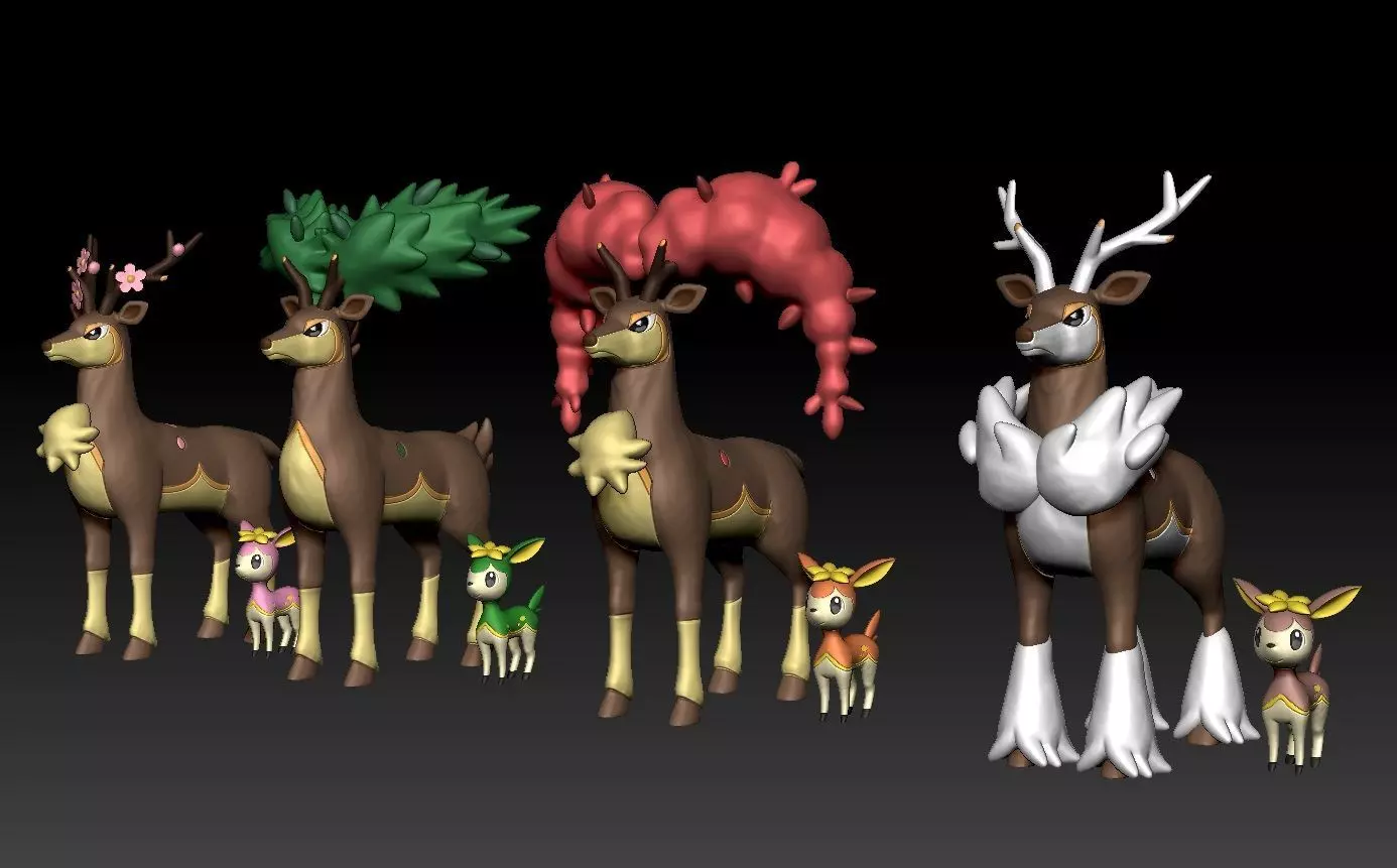 Pokemon Deerling Sawsbuck 3D print model_0