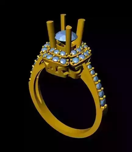 DiamondRing gold ring with topaz and diamonds