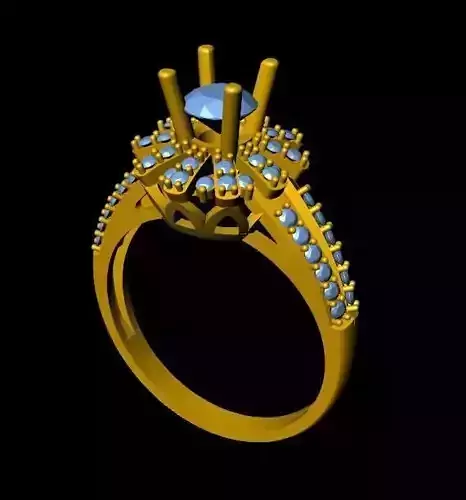 DiamondRing engagement ring with topaz