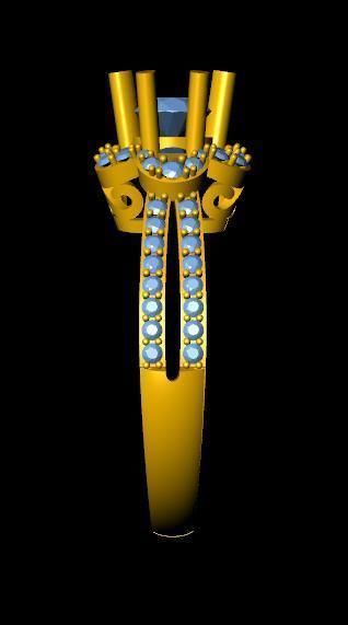 DiamondRing engagement ring with stones 3D print model_2